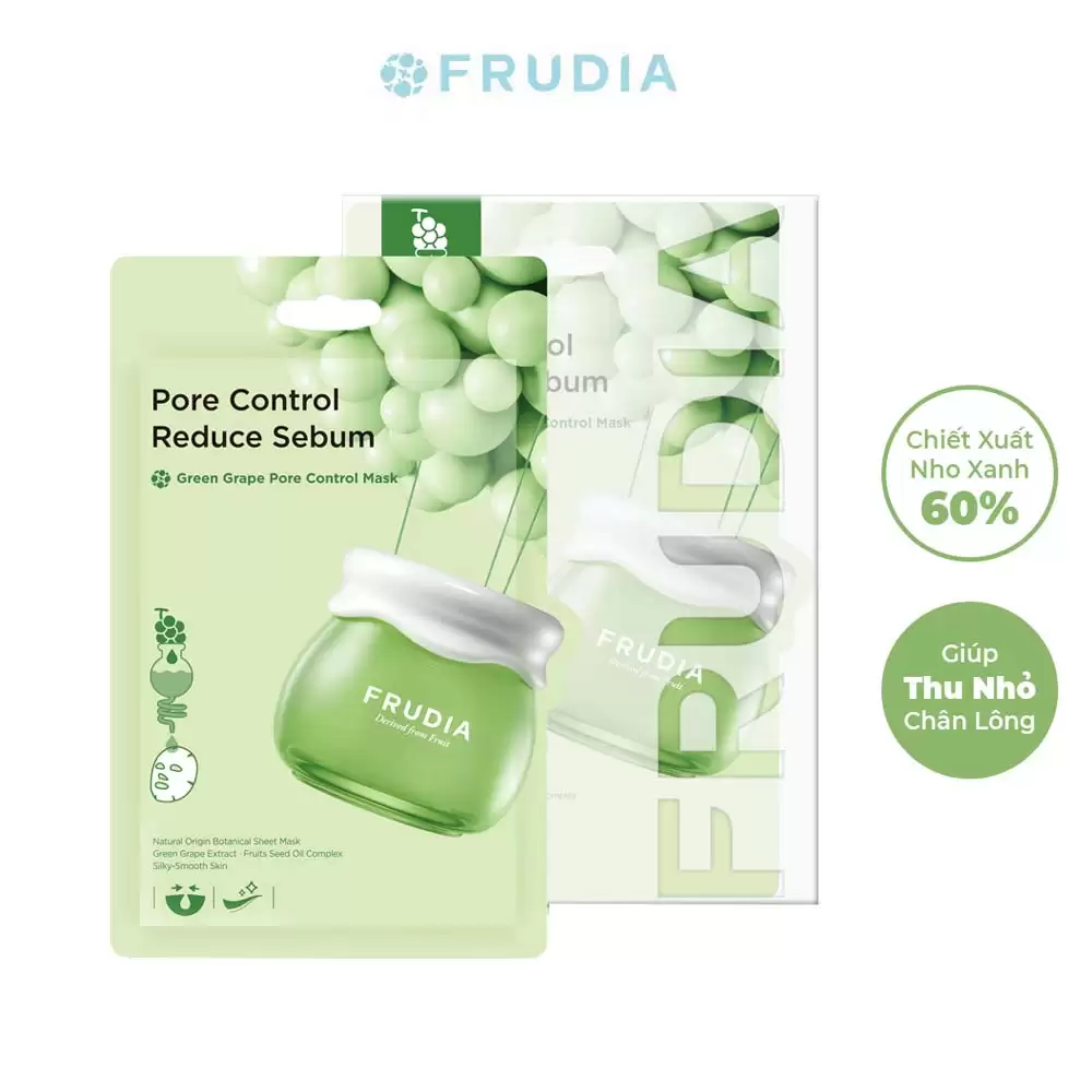 Mặt nạ Nho Xanh chăm sóc lỗ chân lông - Frudia Green Grape pore control mask 20ml - Droppii Mall