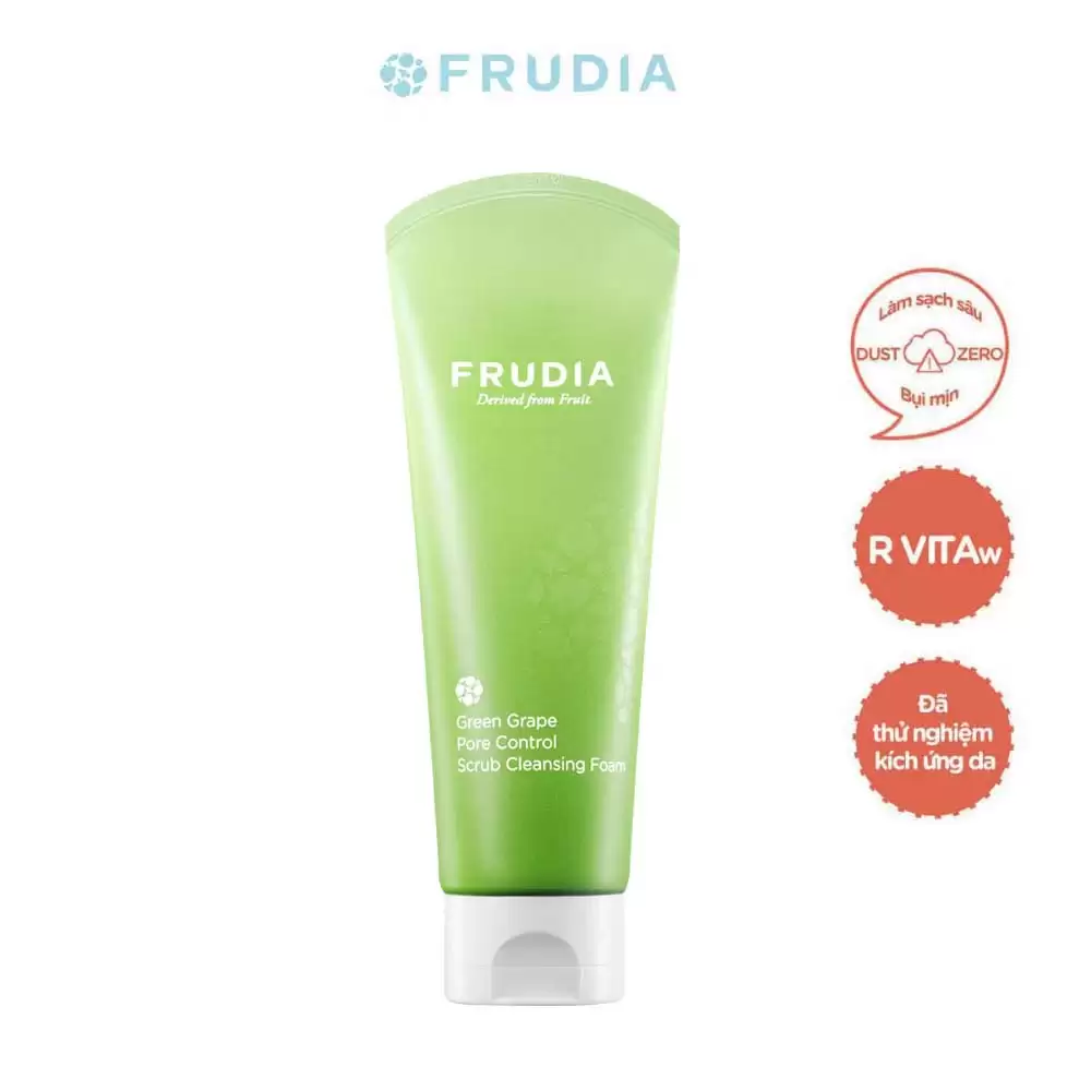 Sữa rửa mặt Nho Xanh - Frudia Green Grape pore control scrub cleansing foam 145ml - Droppii Mall