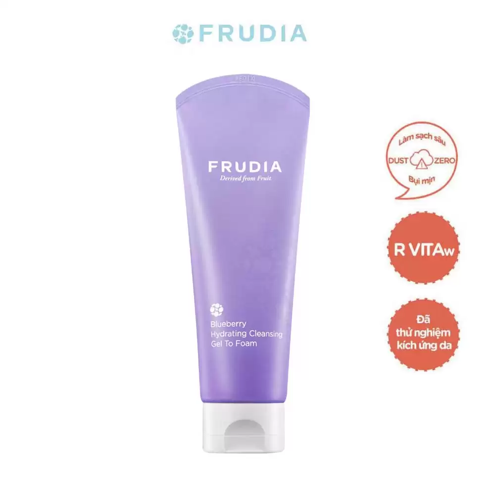 Gel rửa mặt tạo bọt Việt Quất dưỡng ẩm cho da khô - Frudia Blueberry hydrating cleansing gel to foam 145ml - Droppii Mall