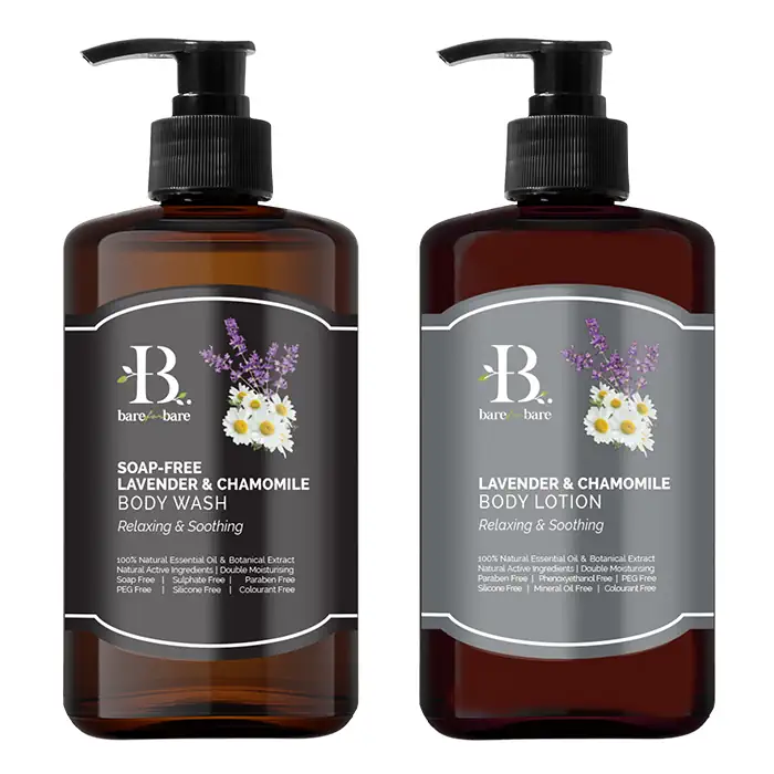 Bộ chăm sóc cơ thể Lavender & Chamomile chính hãng giá tốt - Cấp ẩm thư giãn và làm dịu Bare for Bare - Shopbiz