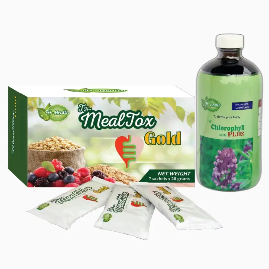 Combo mini thải độc giảm cân TH Health (1 chai diệp lục