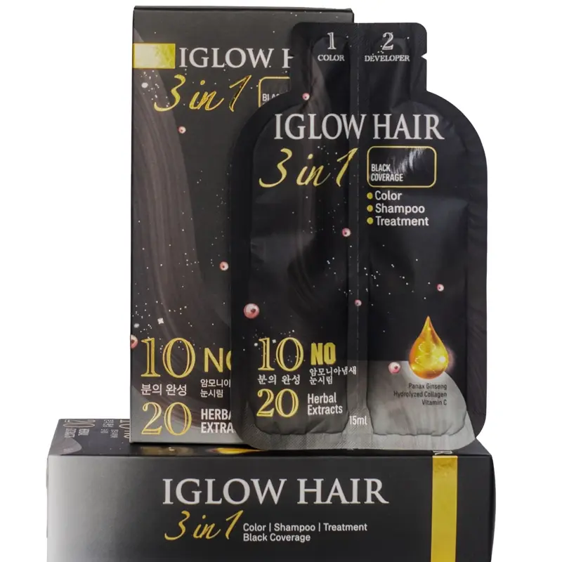 Dầu gội phủ bạc IGLOW HAIR 5 gói chính hãng giá tốt - Shopbiz