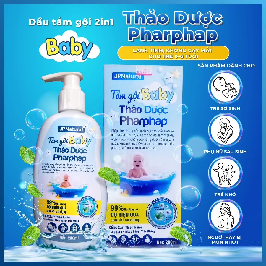 Dầu Tắm Gội Baby Thảo Dược Pharpharp Jpnatural - Shopbiz