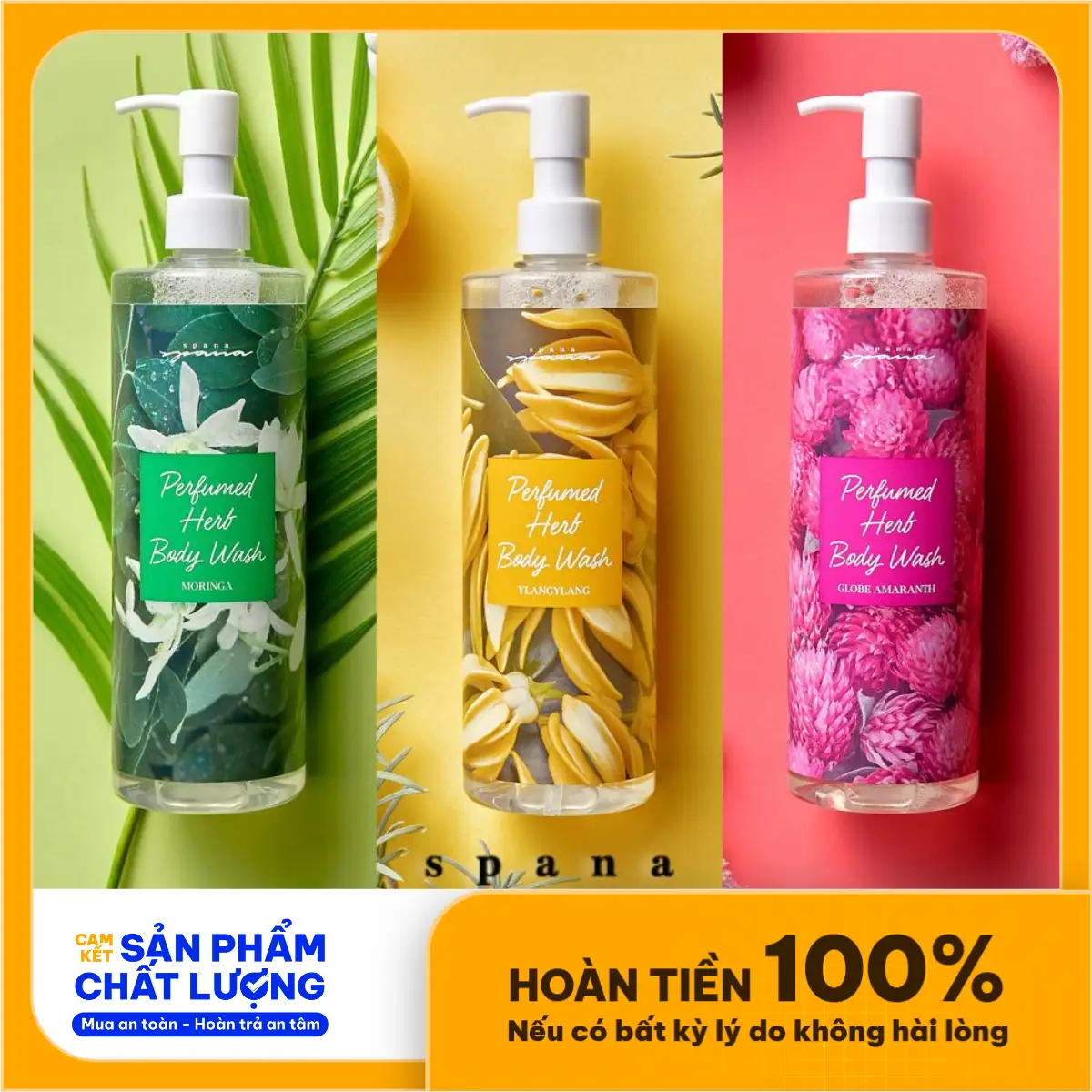 Gel Tắm Hương Hoa Thảo Mộc 500ml Spana Perfumed Herb Body Wash - Droppii Mall