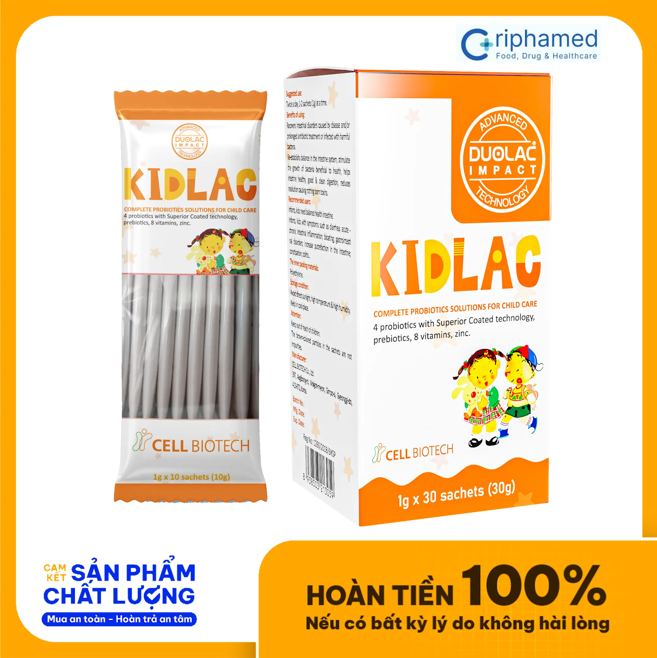 Men Vi Sinh Hỗ Trợ Tiêu Hóa Cho Trẻ Kidlac (hộp 30 Gói) - Droppii Mall