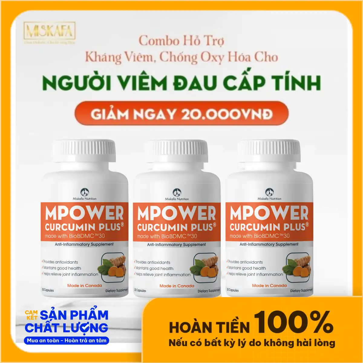 Mpower Curcumin Plus - Combo 03 Hộp - Droppii Mall