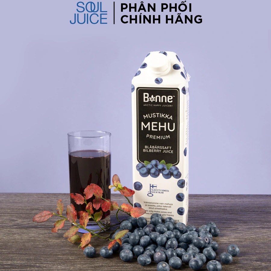 Nước ép Việt Quất Rừng 1 Lít - Nước ép Việt Quất đen Bonne - Bonne Premium Bilberry Juice