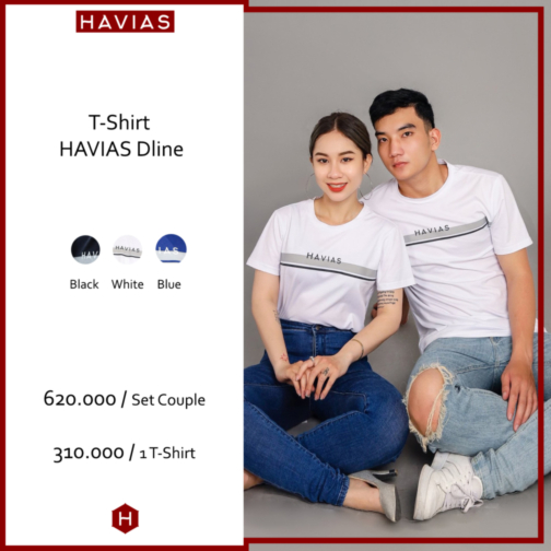 Set Áo Thun Nam Nữ Cặp Đôi Cotton DLINE HAVIAS nam nữ trắng Shopbiz