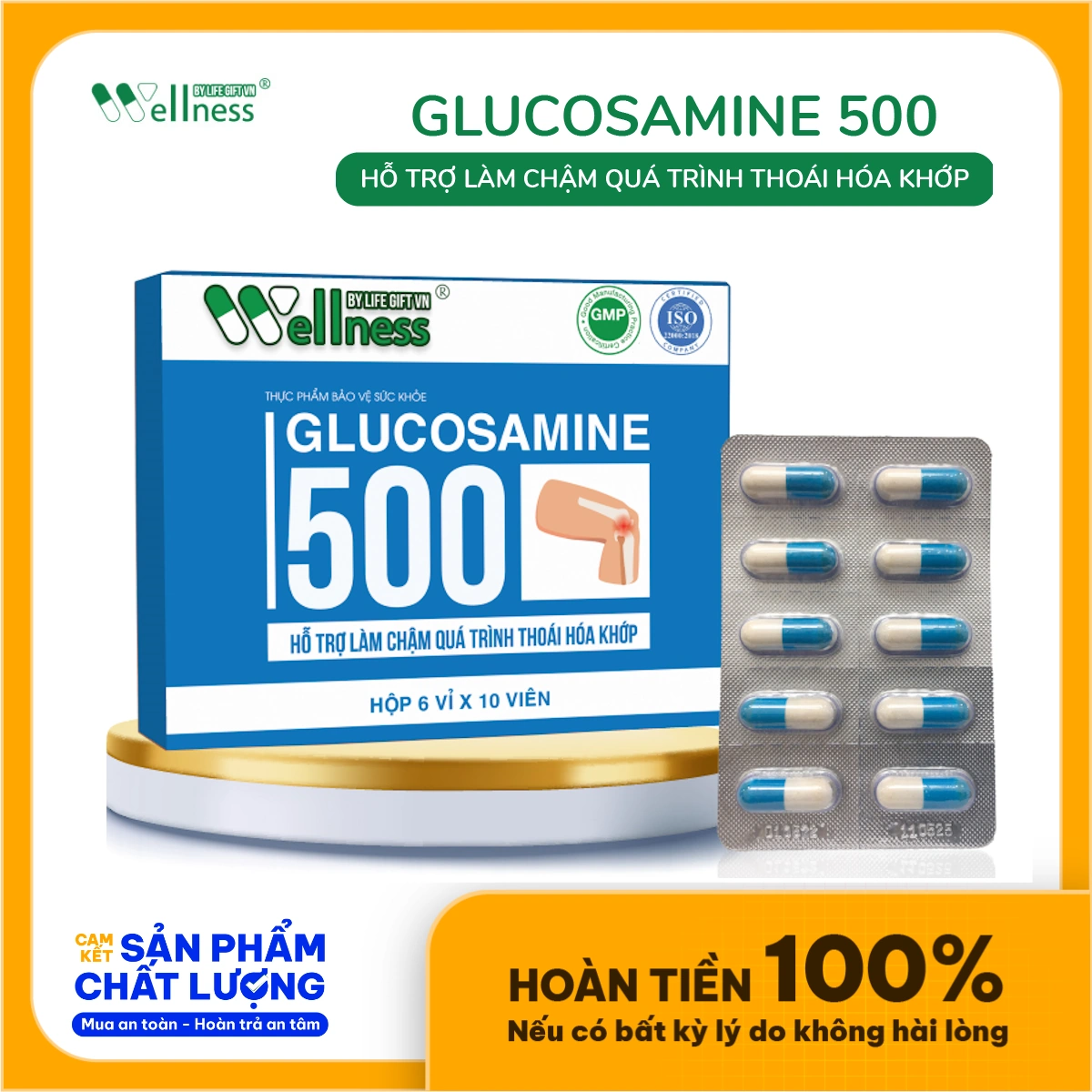 Thực Phẩm Làm Chậm Thoái Hóa Khớp Glucosamine 500 Life Gift - Shopbiz