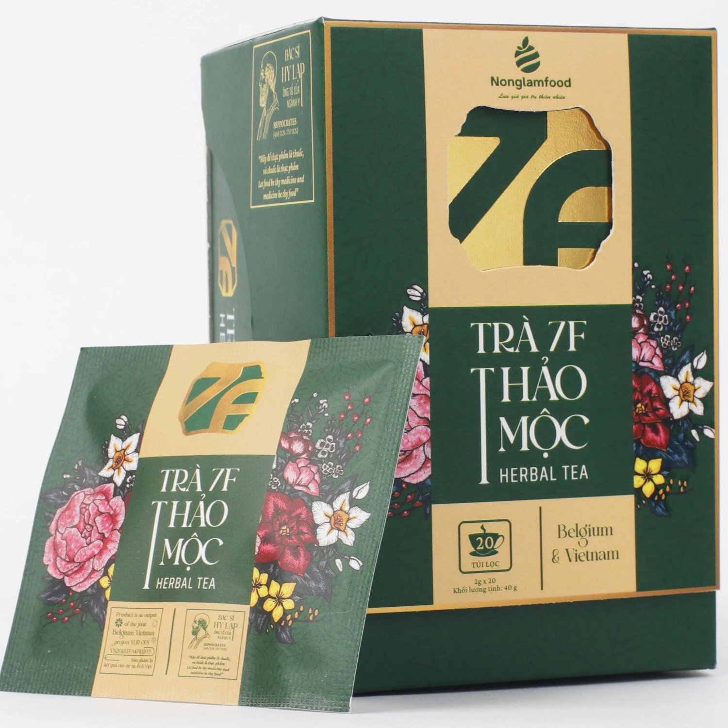 Trà Thảo Mộc ổn định đường Huyết 7f Herbal Tea (20 Gói X 2g) - Shopbiz