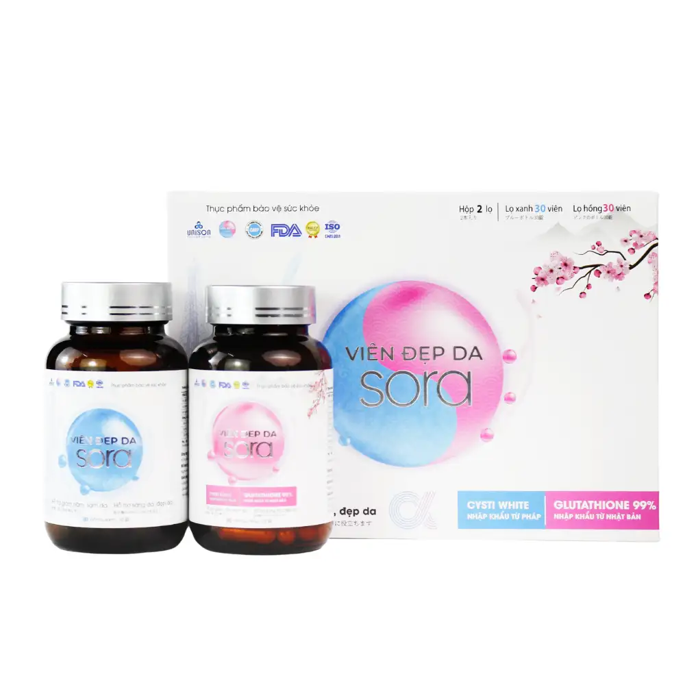 Sora Bổ Sung L-glutathione Và Cysti White Giúp Làm Sáng Da