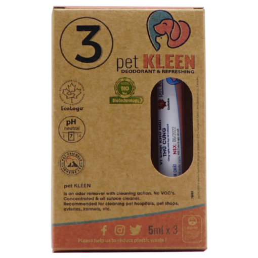 Pet Kleen - Hộp vi sinh khử mùi thú cưng (3 ống 5ml) chính hãng giá tốt - Shopbiz